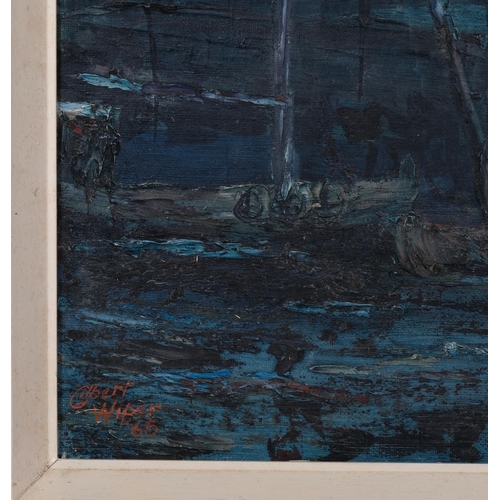 772 - Gilbert Wiper, Port Avogie, Co Down Northern Ireland, oil on canvas, signed and dated 1965, 30cm x 7... 