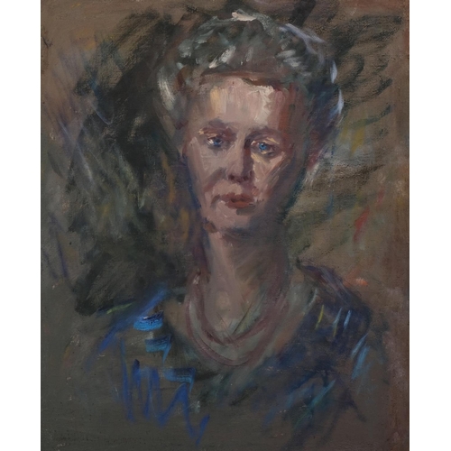 776 - Portrait of a woman, early 20th century oil on canvas, unsigned, 61cm x 51cm, framed