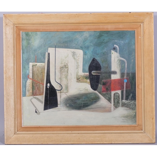 783 - Surrealist composition, contemporary oil on canvas, unsigned, 51cm x 61cm, framed