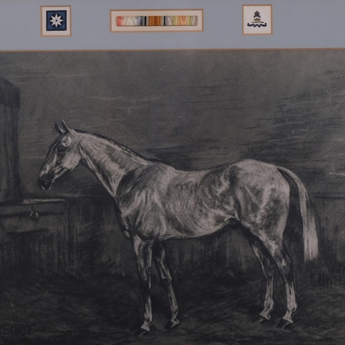 787 - W Wasdell Trickett, First World War Period portrait of a horse, Greyboy, signed, 43cm x 60cm, framed... 