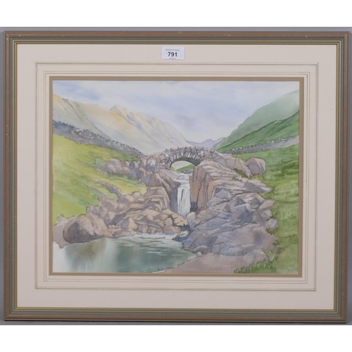 791 - Kathleen Gilbert, Stockley Bridge, watercolour, signed, 31cm x 41cm, framed