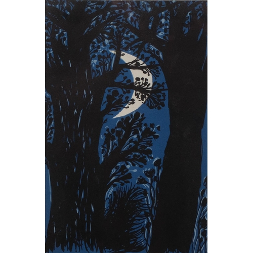 794 - John Craxton (1922-2009), original lithograph on paper, Moon in Trees, from The Poet’s Eye, 20cm x 1... 