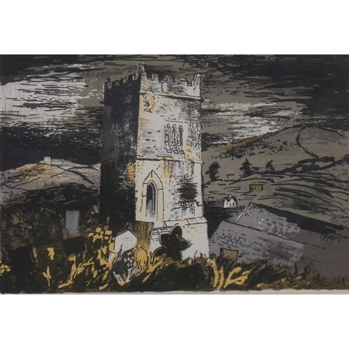 798 - John Piper (1903-1992), original lithograph in colours on paper, Talland Church, Cornwall, from Engl... 