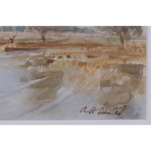 803 - A H Baxter, rural landscape, watercolour, signed, 24cm x 34cm, framed