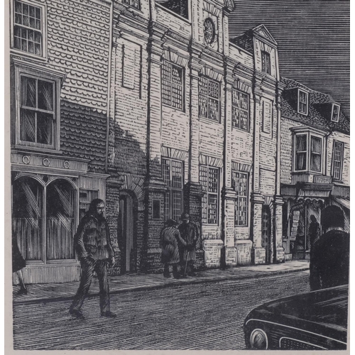 808 - Michael Renton (1934 - 2000), Old Grammar School Rye, wood engraving, image 16cm x 10cm, framed