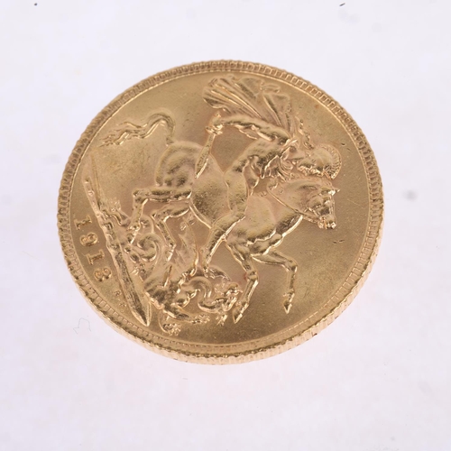 1322 - A George V 1913 gold full sovereign coin, 7.9g