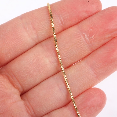 1431 - An Italian 18ct gold fine box link chain necklace, 40cm, 4.6g