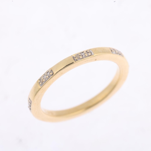 1447 - LINKS OF LONDON - an 18ct gold diamond band ring, band width 2mm, size K, 3.1g