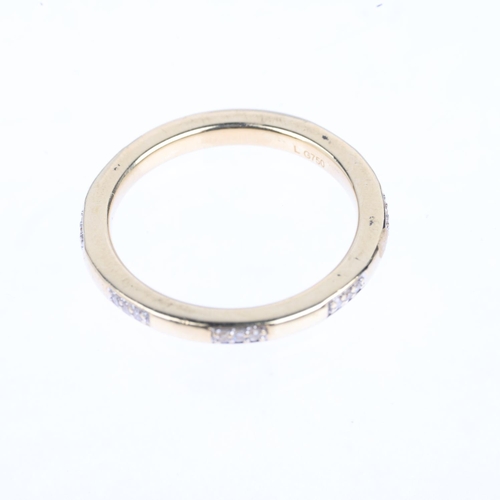 1447 - LINKS OF LONDON - an 18ct gold diamond band ring, band width 2mm, size K, 3.1g