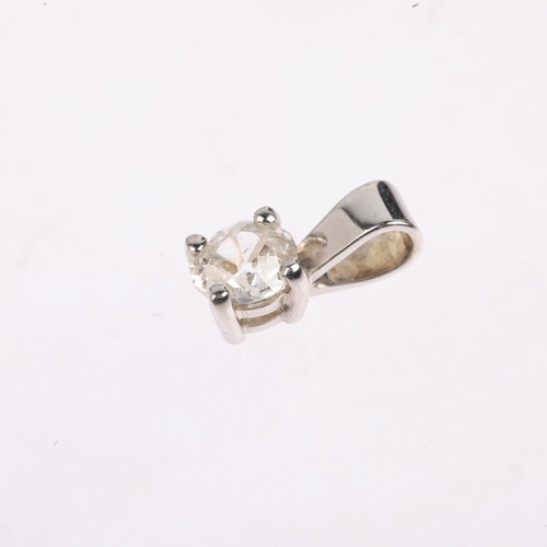 1473 - A 0.3ct solitaire diamond pendant, claw set with old-cut diamond, apparently unmarked, 9.8mm, 0.5g