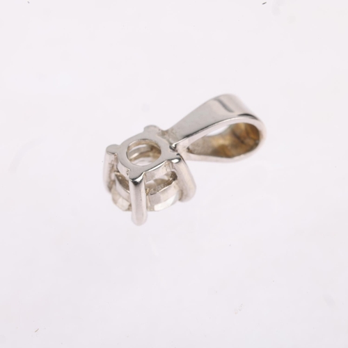 1473 - A 0.3ct solitaire diamond pendant, claw set with old-cut diamond, apparently unmarked, 9.8mm, 0.5g