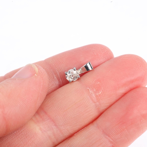 1473 - A 0.3ct solitaire diamond pendant, claw set with old-cut diamond, apparently unmarked, 9.8mm, 0.5g