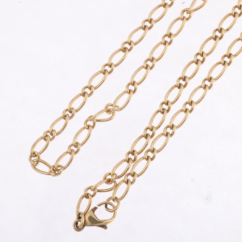 1484 - A 9ct gold figaro link chain necklace, 40cm, 7.4g