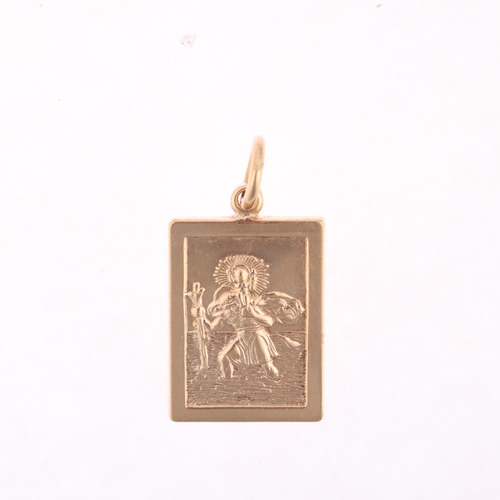 1517 - A modern 9ct gold St Christopher pendant, maker EAS, Sheffield 2005, 28.6mm, 5g