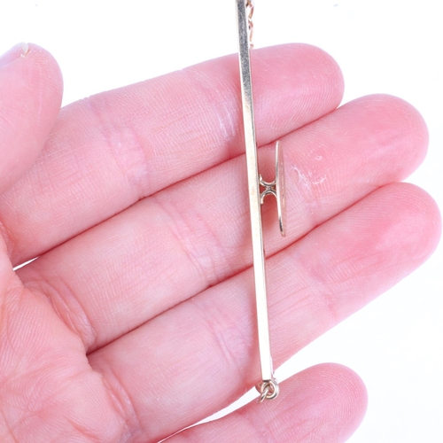 1519 - A mid-20th century 9ct gold dress stud bar, maker JG&S, 64.5mm, 3.8g