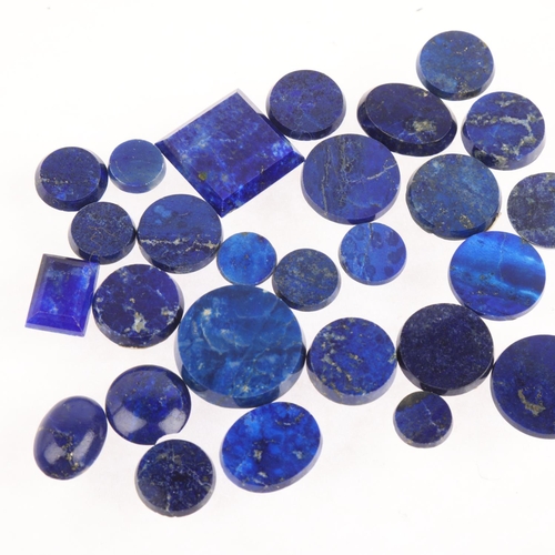 1535 - 25 various lapis lazuli tablets, largest circle diameter 23.4mm