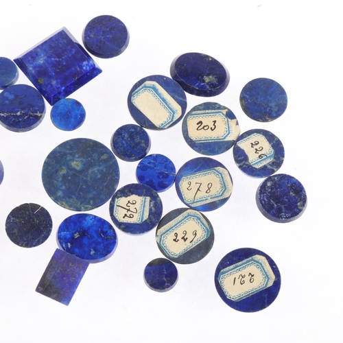 1535 - 25 various lapis lazuli tablets, largest circle diameter 23.4mm