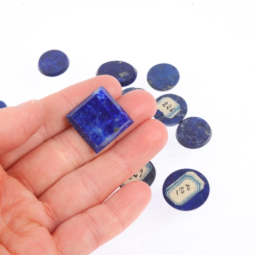 1535 - 25 various lapis lazuli tablets, largest circle diameter 23.4mm