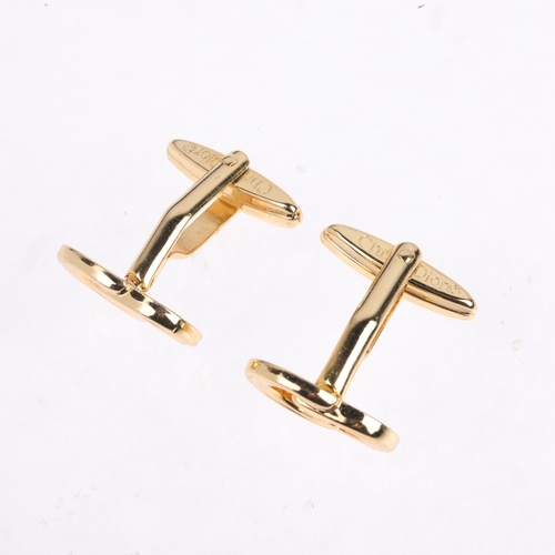 1613 - CHRISTIAN DIOR - a pair of gold plated CD monogram cufflinks, 17.4mm, 8g