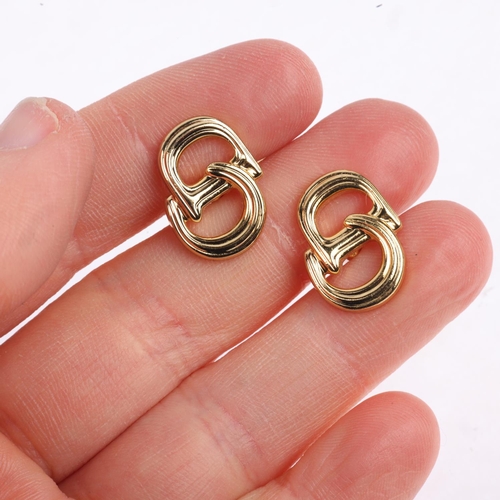 1613 - CHRISTIAN DIOR - a pair of gold plated CD monogram cufflinks, 17.4mm, 8g