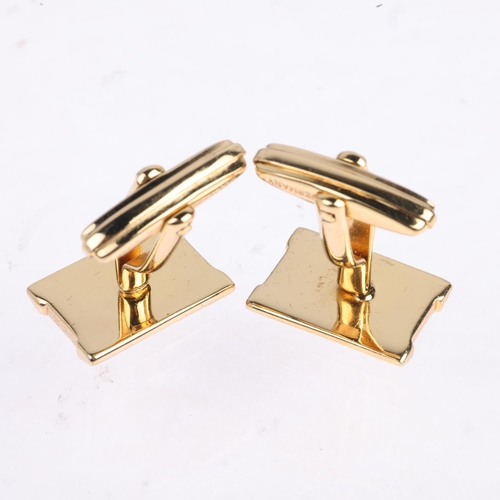 1614 - CHRISTIAN DIOR - a pair of gold plated Dior cufflinks, 17.1mm, 9.2g