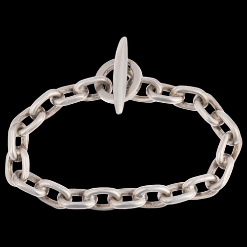 1632 - RANDERS SOLVVAREFABRIK - a heavy Danish sterling silver anchor cable link chain bracelet, 20.5cm, 53... 