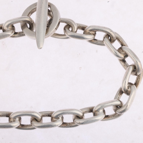 1632 - RANDERS SOLVVAREFABRIK - a heavy Danish sterling silver anchor cable link chain bracelet, 20.5cm, 53... 