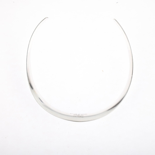 1678 - K E PALMBERG for ALTON - a Swedish modernist sterling silver neck torque, circa 1973, widest width 1... 