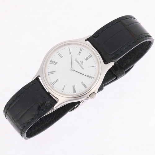 1000 - JAEGER LECOULTRE - a stainless steel Heraion quartz wristwatch, ref. 112.8.08, circa 1997, white dia... 