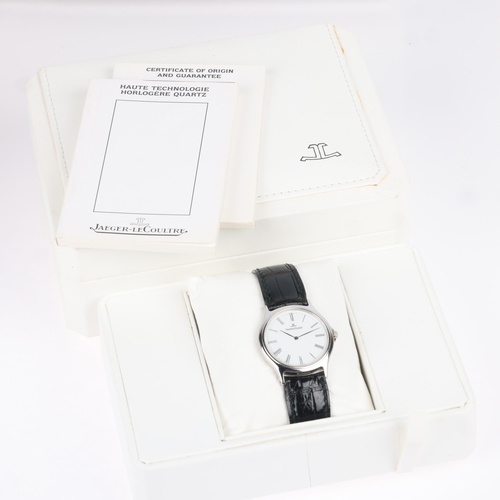 1000 - JAEGER LECOULTRE - a stainless steel Heraion quartz wristwatch, ref. 112.8.08, circa 1997, white dia... 