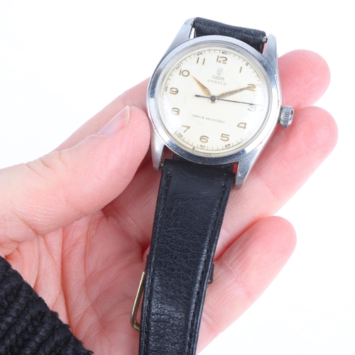 1013 - TUDOR - a Vintage stainless steel Oyster mechanical wristwatch, ref. 7804, circa 1950s, silvered dia... 