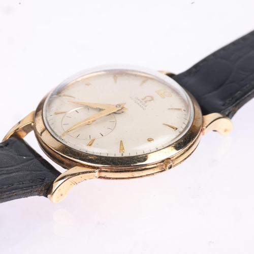 1015 - OMEGA - a Vintage 9ct gold 'Bumper' automatic wristwatch, ref. 12308, circa 1947, silvered dial with... 