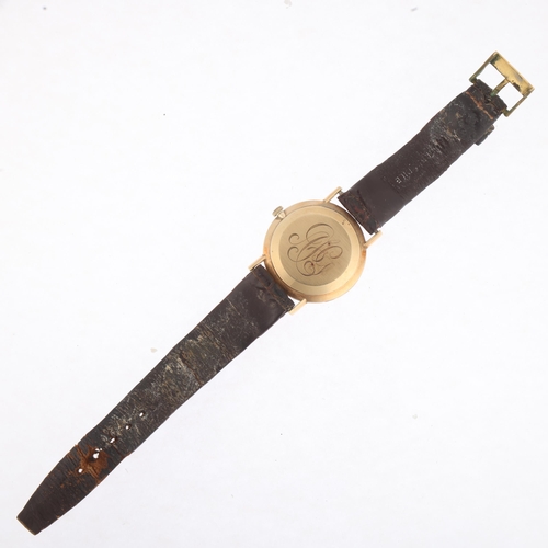 1017 - OMEGA -a Vintage 9ct gold Geneve mechanical calendar wristwatch, ref. 132.5017, circa 1972, brushed ... 