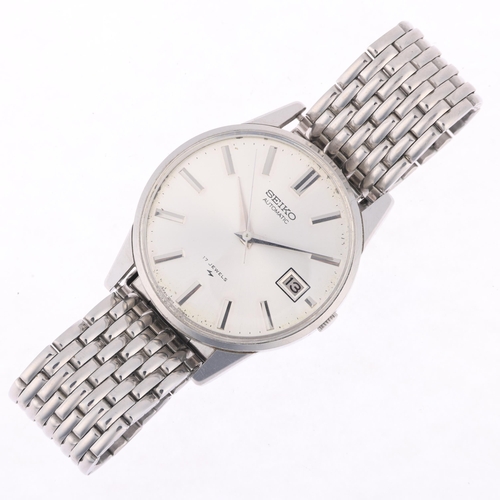 1035 - SEIKO - a Vintage stainless steel automatic calendar bracelet watch, ref. 7005-2000, circa 1971, sil... 