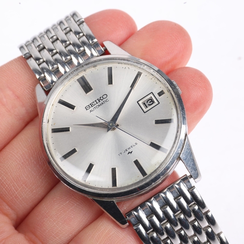 1035 - SEIKO - a Vintage stainless steel automatic calendar bracelet watch, ref. 7005-2000, circa 1971, sil... 