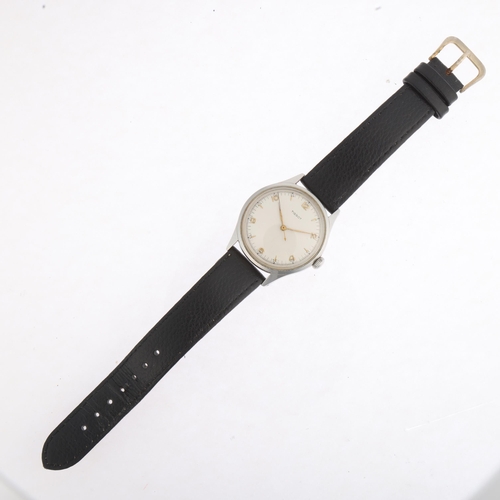 1037 - TISSOT - a Vintage stainless steel 'Bumper' automatic wristwatch, ref. 6541-1, circa 1948, silvered ... 