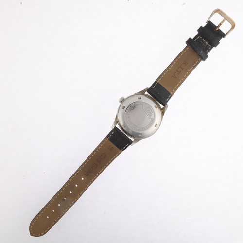 1037 - TISSOT - a Vintage stainless steel 'Bumper' automatic wristwatch, ref. 6541-1, circa 1948, silvered ... 