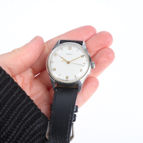 1037 - TISSOT - a Vintage stainless steel 'Bumper' automatic wristwatch, ref. 6541-1, circa 1948, silvered ... 