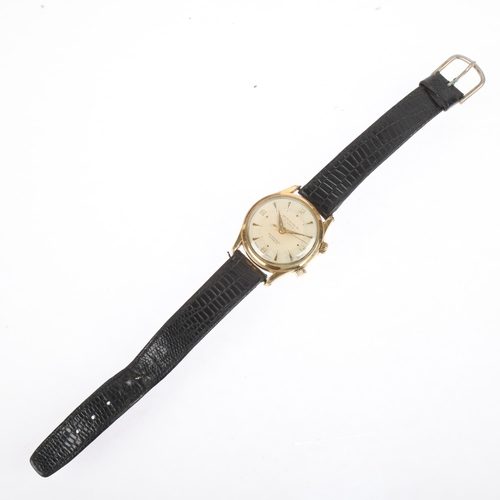 1038 - OLMA - a Vintage gold plated stainless steel Olmalarm mechanical wristwatch, silvered dial with gilt... 