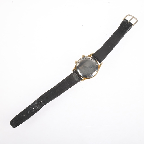 1038 - OLMA - a Vintage gold plated stainless steel Olmalarm mechanical wristwatch, silvered dial with gilt... 