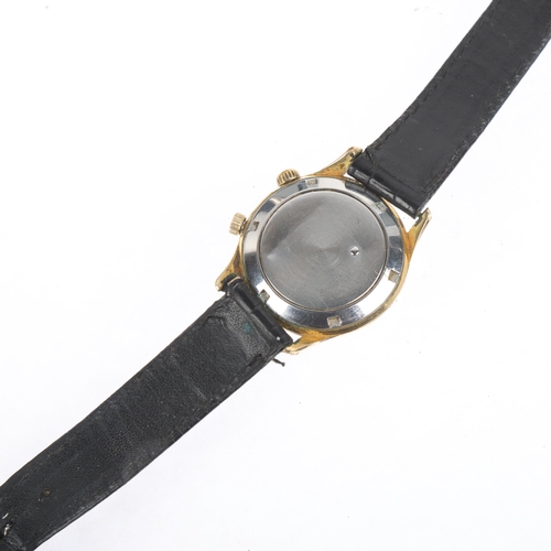 1038 - OLMA - a Vintage gold plated stainless steel Olmalarm mechanical wristwatch, silvered dial with gilt... 