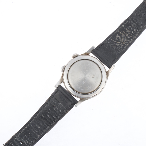 1039 - ALERTIC - a Vintage stainless steel alarm mechanical wristwatch, circa 1960s, silvered dial with app... 