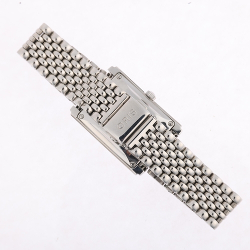 1055 - ORIS - a stainless steel Pointer Date Rectangular automatic calendar bracelet watch, ref. B7460, cir... 