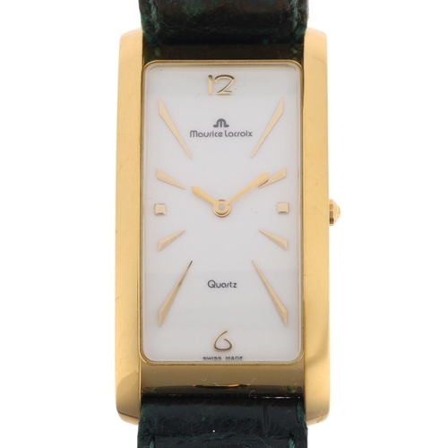 1060 - MAURICE LACROIX - a gold plated Fiaba quartz wristwatch, ref. 47496, circa 2002, pearlescent white d... 