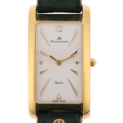 1061 - MAURICE LACROIX - a lady's gold plated Fiaba quartz wristwatch, ref. 47495, circa 2002, pearlescent ... 