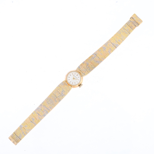 1066 - BUECHE GIROD - a lady's Vintage 18ct three-colour gold mechanical cocktail wristwatch, circa 1960s, ... 