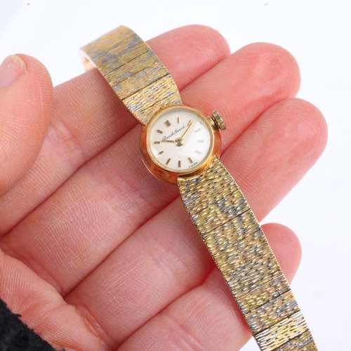 1066 - BUECHE GIROD - a lady's Vintage 18ct three-colour gold mechanical cocktail wristwatch, circa 1960s, ... 