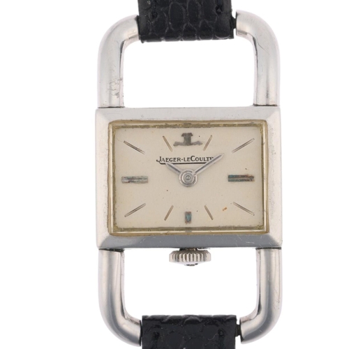 1067 - JAEGER LECOULTRE - a lady's Vintage stainless steel etrier mechanical wristwatch, ref. 1670, circa 1... 