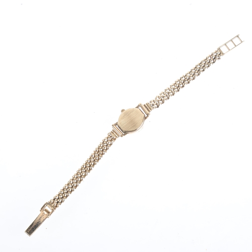 1075 - ROTARY - a lady's 9ct gold quartz bracelet watch, champagne lozenge dial with applied baton hour mar... 