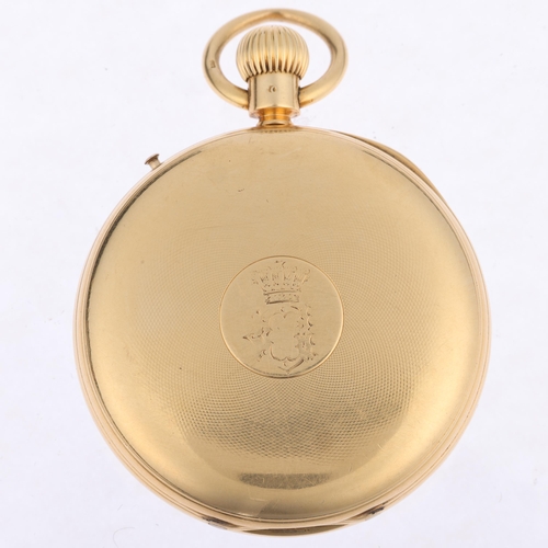 1078 - A 19th century 18ct gold open-face keyless pocket watch, by Dent of 33 Cockspur Street London, Watch... 